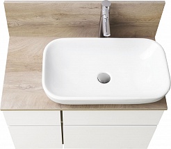 Акватон Мебель для ванной Мишель 80 дуб эндгрейн/белый с раковиной Infinity – фотография-4